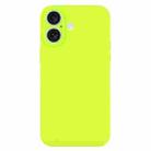 For iPhone 16 Plus Pure Color Liquid Silicone Fine Pore Phone Case(Bright Green) - 1