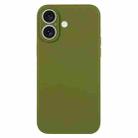 For iPhone 16 Pure Color Liquid Silicone Fine Pore Phone Case(Pine Forest Green) - 1