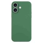 For iPhone 16 Pure Color Liquid Silicone Fine Pore Phone Case(Clover Green) - 1