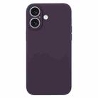 For iPhone 16 Pure Color Liquid Silicone Fine Pore Phone Case(Berry Purple) - 1