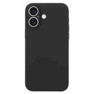 For iPhone 16 Pure Color Liquid Silicone Fine Pore Phone Case(Black) - 1