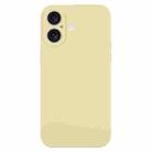 For iPhone 16 Pure Color Liquid Silicone Fine Pore Phone Case(Creamy Yellow) - 1