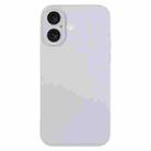 For iPhone 16 Pure Color Liquid Silicone Fine Pore Phone Case(Grey Blue) - 1