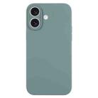 For iPhone 16 Pure Color Liquid Silicone Fine Pore Phone Case(Pine Needle Green) - 1