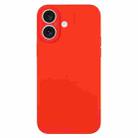 For iPhone 16 Pure Color Liquid Silicone Fine Pore Phone Case(Red) - 1