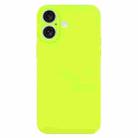 For iPhone 16 Pure Color Liquid Silicone Fine Pore Phone Case(Bright Green) - 1