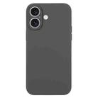 For iPhone 16 Pure Color Liquid Silicone Fine Pore Phone Case(Charcoal Black) - 1