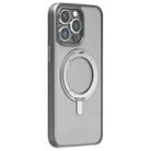 For iPhone 15 Pro MOMAX Magsafe Magnetic Metal Rotating Holder Phone Case(Grey) - 1