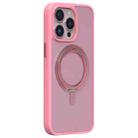 For iPhone 15 Pro MOMAX Magsafe Magnetic Metal Rotating Holder Phone Case(Pink) - 1