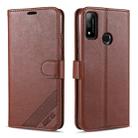 For Huawei P Smart 2020 AZNS Sheepskin Texture Horizontal Flip Leather Case with Holder & Card Slots & Wallet(Brown) - 1