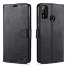 For Huawei P Smart 2020 AZNS Sheepskin Texture Horizontal Flip Leather Case with Holder & Card Slots & Wallet(Black) - 1