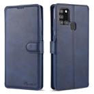 For Samsung Galaxy A21s AZNS Calf Texture Horizontal Flip Leather Case with Holder & Card Slots & Wallet & Photo Frame(Blue) - 1