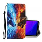 For Xiaomi Mi 10 Lite 5G Colored Drawing Pattern Horizontal Flip Leather Case with Holder & Card Slots & Wallet(Flame Wolf) - 1