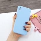 For iPhone XR Magic Cube Frosted Silicone Shockproof Full Coverage Protective Case(Baby Blue) - 1