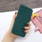 For iPhone XR Magic Cube Frosted Silicone Shockproof Full Coverage Protective Case(Deep Green) - 1