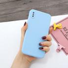 For iPhone XS Max Magic Cube Frosted Silicone Shockproof Full Coverage Protective Case(Baby Blue) - 1