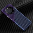 For Huawei Mate 60 Pro Carbon Fiber Shockproof Phone Case(Blue Purple) - 1