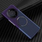 For Huawei Mate 60 Pro Magnetic Carbon Fiber Shockproof Phone Case(Blue Purple) - 1