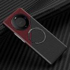 For Huawei Mate 60 Pro Magnetic Carbon Fiber Shockproof Phone Case(Black Red) - 1