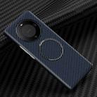 For Huawei Mate 60 Pro Magnetic Carbon Fiber Shockproof Phone Case(Blue) - 1