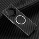 For Huawei Mate 60 Pro Magnetic Carbon Fiber Shockproof Phone Case(Black) - 1