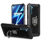 For OPPO Realme 6 Pro Carbon Fiber Protective Case with 360 Degree Rotating Ring Holder(Black) - 1