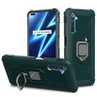 For OPPO Realme 6 Pro Carbon Fiber Protective Case with 360 Degree Rotating Ring Holder(Green) - 1