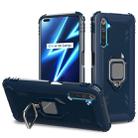 For OPPO Realme 6 Pro Carbon Fiber Protective Case with 360 Degree Rotating Ring Holder(Blue) - 1
