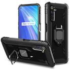 For OPPO Realme 6 Carbon Fiber Protective Case with 360 Degree Rotating Ring Holder(Black) - 1
