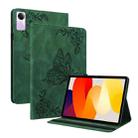 For Xiaomi Redmi Pad SE 11 inch Butterfly Flower Embossed Leather Tablet Case(Green) - 1