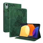 For Xiaomi Pad 5 Pro 12.4 Butterfly Flower Embossed Leather Tablet Case(Green) - 1