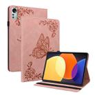 For Xiaomi Pad 5 Pro 12.4 Butterfly Flower Embossed Leather Tablet Case(Rose Gold) - 1