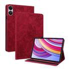 For Xiaomi Redmi Pad Pro 12.1 Butterfly Flower Embossed Leather Tablet Case(Red) - 1