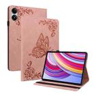 For Xiaomi Redmi Pad Pro 12.1 Butterfly Flower Embossed Leather Tablet Case(Rose Gold) - 1