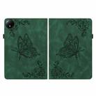 For Xiaomi Redmi Pad SE 8.7 Butterfly Flower Embossed Leather Tablet Case(Green) - 2