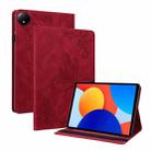 For Xiaomi Redmi Pad SE 8.7 Butterfly Flower Embossed Leather Tablet Case(Red) - 1