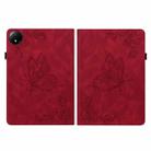 For Xiaomi Redmi Pad SE 8.7 Butterfly Flower Embossed Leather Tablet Case(Red) - 2