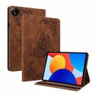 For Xiaomi Redmi Pad SE 8.7 Butterfly Flower Embossed Leather Tablet Case(Brown) - 1