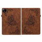 For Xiaomi Redmi Pad SE 8.7 Butterfly Flower Embossed Leather Tablet Case(Brown) - 2