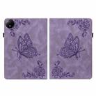 For Xiaomi Redmi Pad SE 8.7 Butterfly Flower Embossed Leather Tablet Case(Purple) - 2