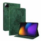 For Xiaomi Pad 7 / Pad 7 Pro Butterfly Flower Embossed Leather Tablet Case(Green) - 1