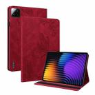 For Xiaomi Pad 7 / Pad 7 Pro Butterfly Flower Embossed Leather Tablet Case(Red) - 1