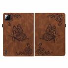 For Xiaomi Pad 7 / Pad 7 Pro Butterfly Flower Embossed Leather Tablet Case(Brown) - 3