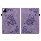 For Xiaomi Pad 7 / Pad 7 Pro Butterfly Flower Embossed Leather Tablet Case(Purple) - 3