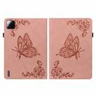 For Xiaomi Pad 7 / Pad 7 Pro Butterfly Flower Embossed Leather Tablet Case(Rose Gold) - 3