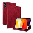 For Redmi Pad 2 / Redmi Pad SE 11 2025 Butterfly Flower Embossed Leather Tablet Case(Red) - 1