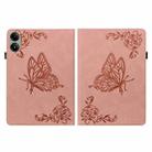 For Redmi Pad 2 / Redmi Pad SE 11 2025 Butterfly Flower Embossed Leather Tablet Case(Rose Gold) - 3