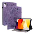 For Xiaomi Redmi Pad SE 11 inch Butterfly Rose Embossed Leather Tablet Case(Purple) - 1