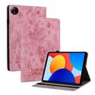 For Xiaomi Redmi Pad SE 8.7 Butterfly Rose Embossed Leather Tablet Case(Pink) - 1