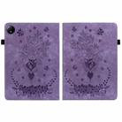 For Xiaomi Redmi Pad SE 8.7 Butterfly Rose Embossed Leather Tablet Case(Purple) - 3